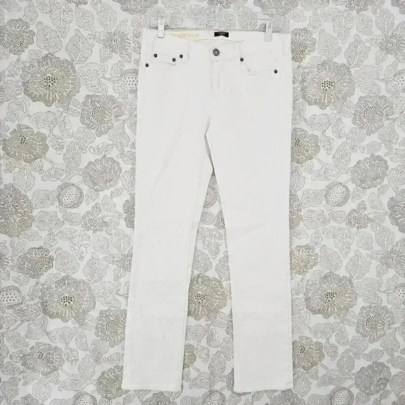 J.Crew Stretch Matchstick White Straight Leg Women's Jeans 27 9043 - Picture 1 of 8